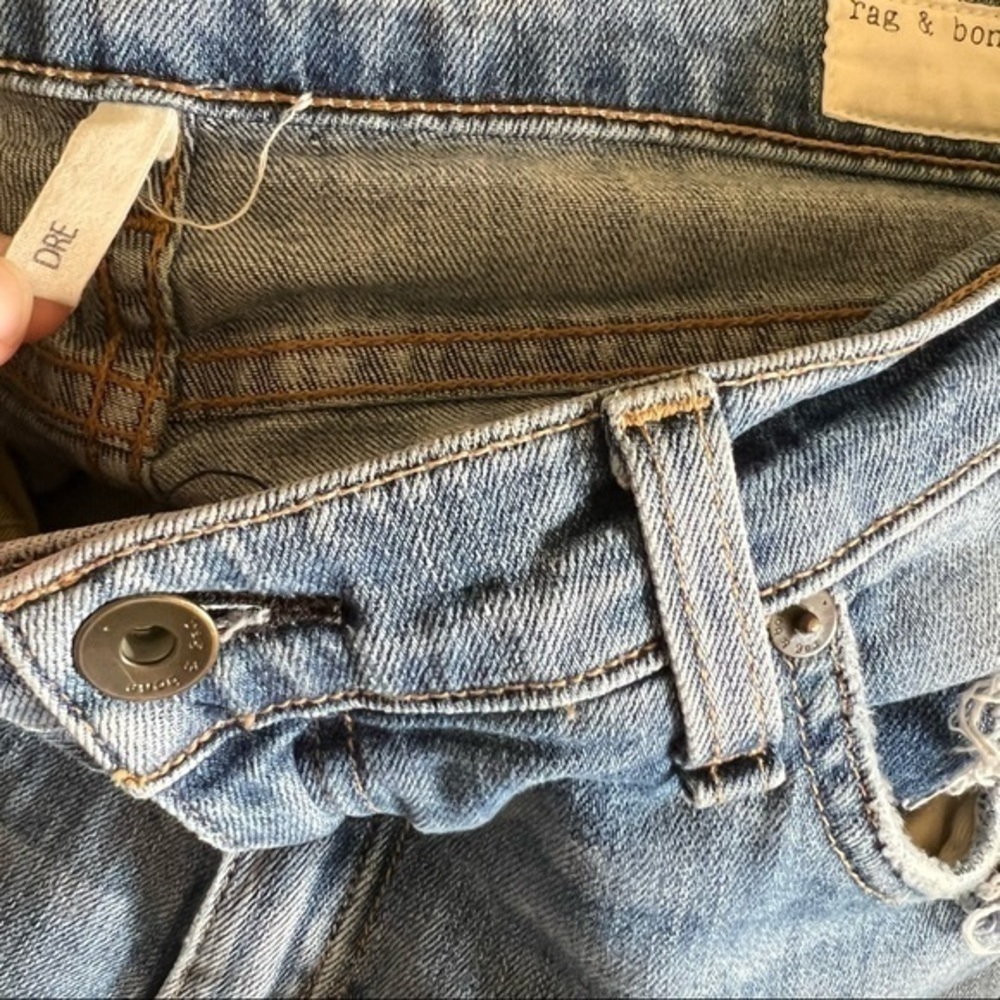 Rag & Bone Dre Low-Rise Ankle Slim Boyfriend Distressed Jeans - Picture 13 of 14